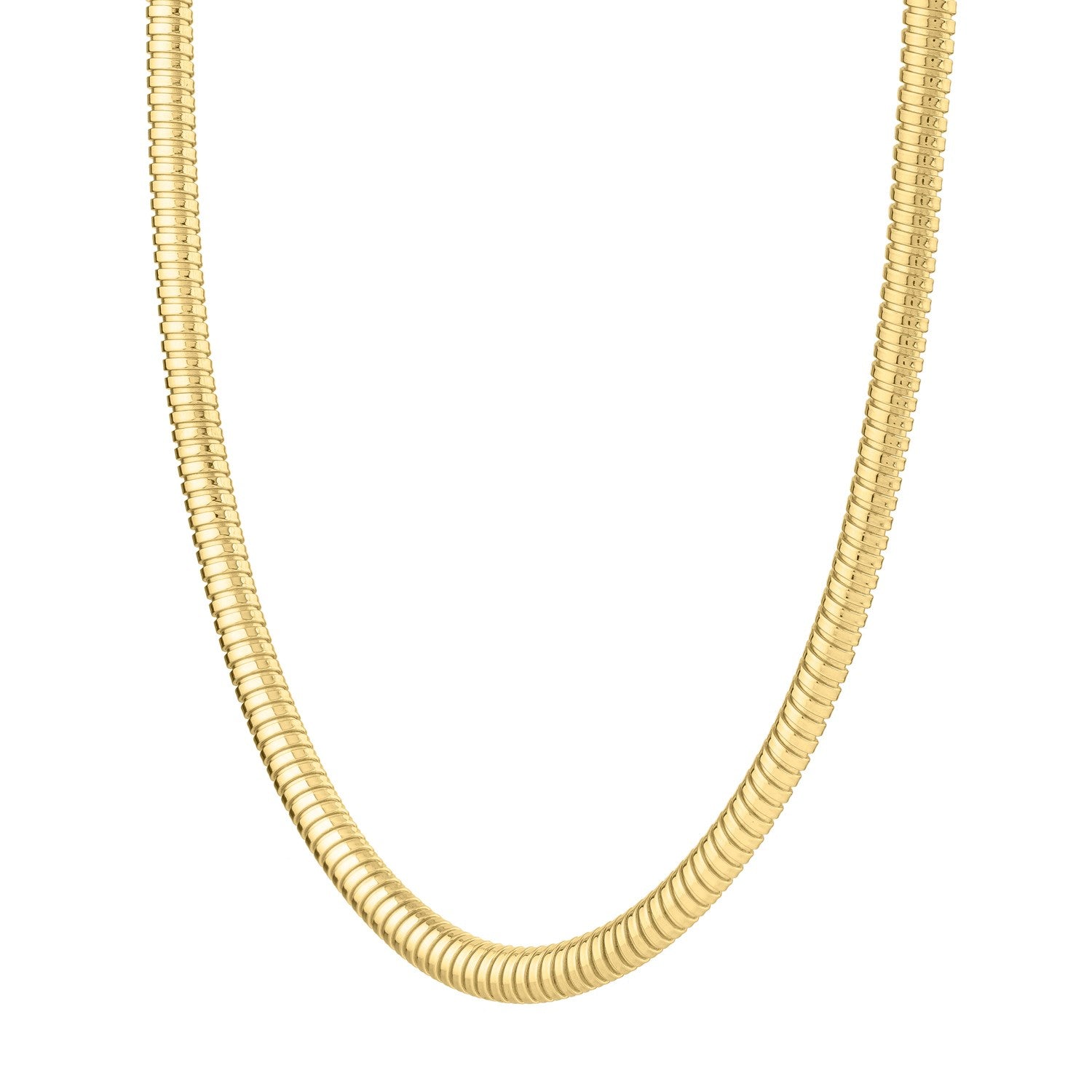 14k Yellow Gold Tubogas Necklace (5.00 mm) - The Best Accessory