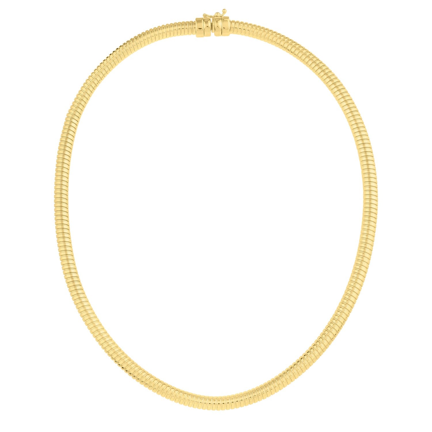 14k Yellow Gold Tubogas Necklace (5.00 mm) - The Best Accessory