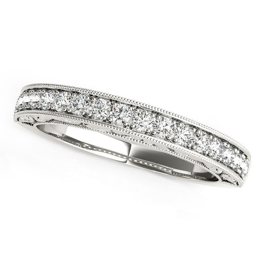 14k White Gold Antique Prong Set Diamond Wedding Ring (1/3 cttw) - The Best Accessory