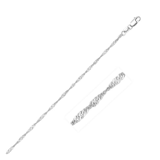 14k White Gold Singapore Chain (1.30 mm) - The Best Accessory