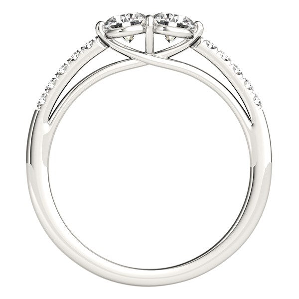 14k White Gold Two Stone Round Diamond Ring (5/8 cttw) - The Best Accessory