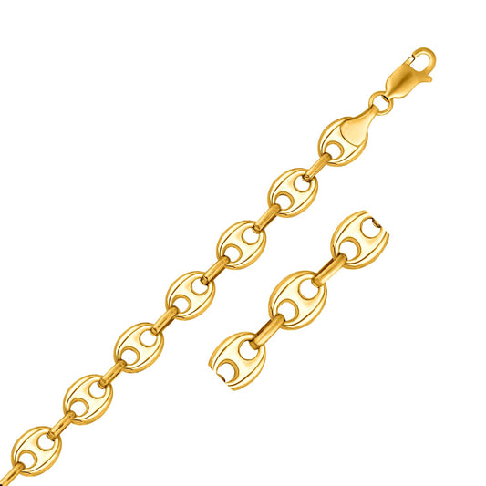 14k Yellow Gold Puffed Mariner Link Chain (11.00 mm) - The Best Accessory