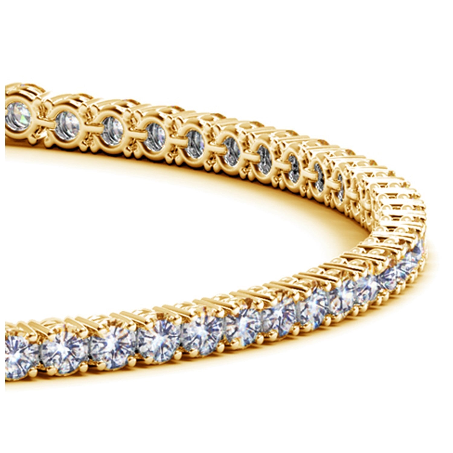 Lab Grown Round Diamond Tennis Bracelet in 14k Yellow Gold (3 cctw F/G  VS2/SI1) - The Best Accessory