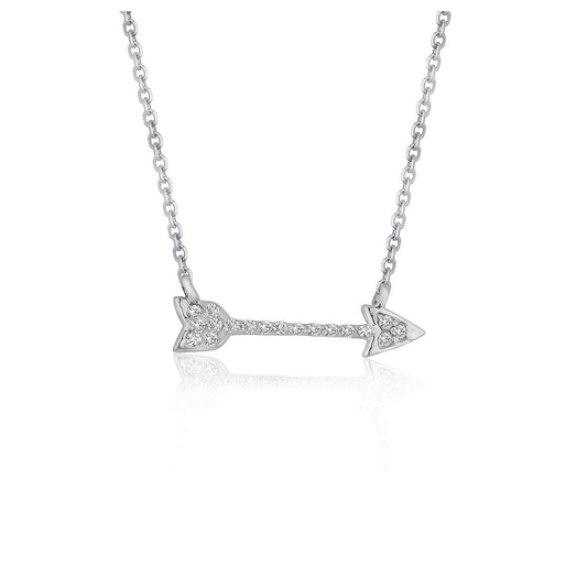 Diamond Arrow Style Pendant in 14k White Gold (1/10 cttw) - The Best Accessory