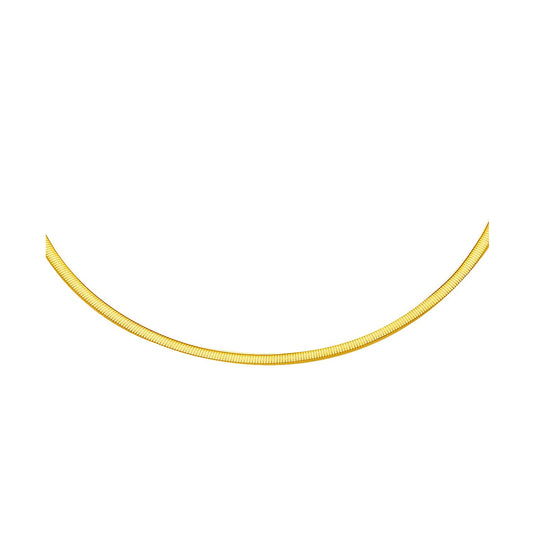 2.5mm 14k Two Tone Gold Reversible Omega Necklace - The Best Accessory