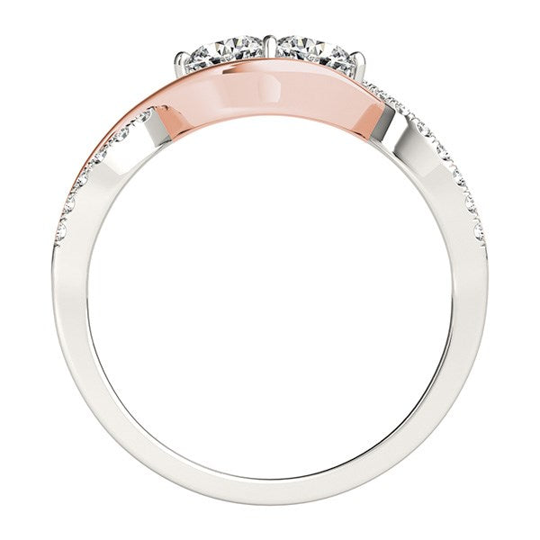14k White And Rose Gold Infinity Style Two Stone Diamond Ring (5/8 cttw) - The Best Accessory