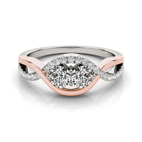 14k White And Rose Gold Infinity Style Two Stone Diamond Ring (5/8 cttw) - The Best Accessory