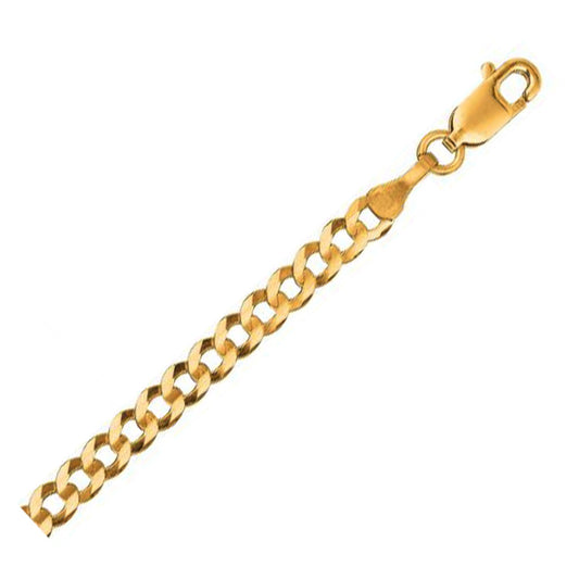 14k Yellow Gold Solid Curb Chain (3.20 mm) - The Best Accessory
