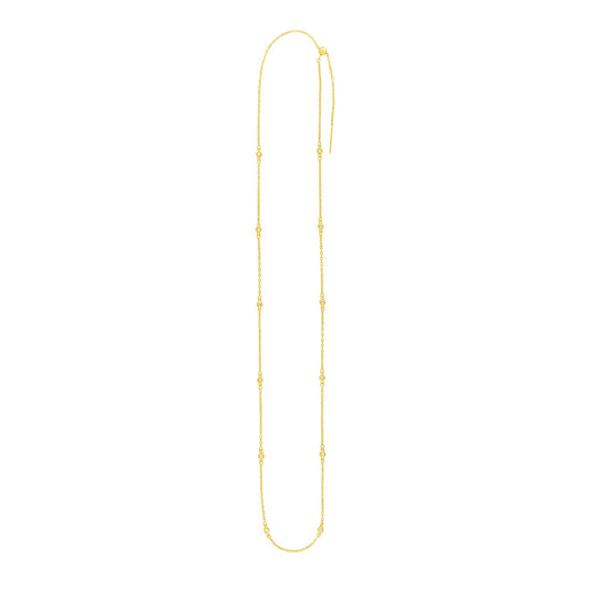Endless Adjustable Diamond Pendant Chain in Yellow Gold (3.00 mm) - The Best Accessory