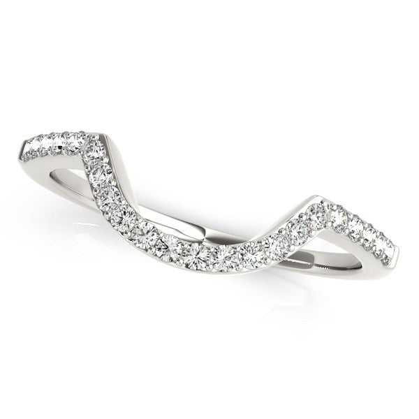 14k White Gold Curved Diamond Wedding Band (1/3 cttw) - The Best Accessory