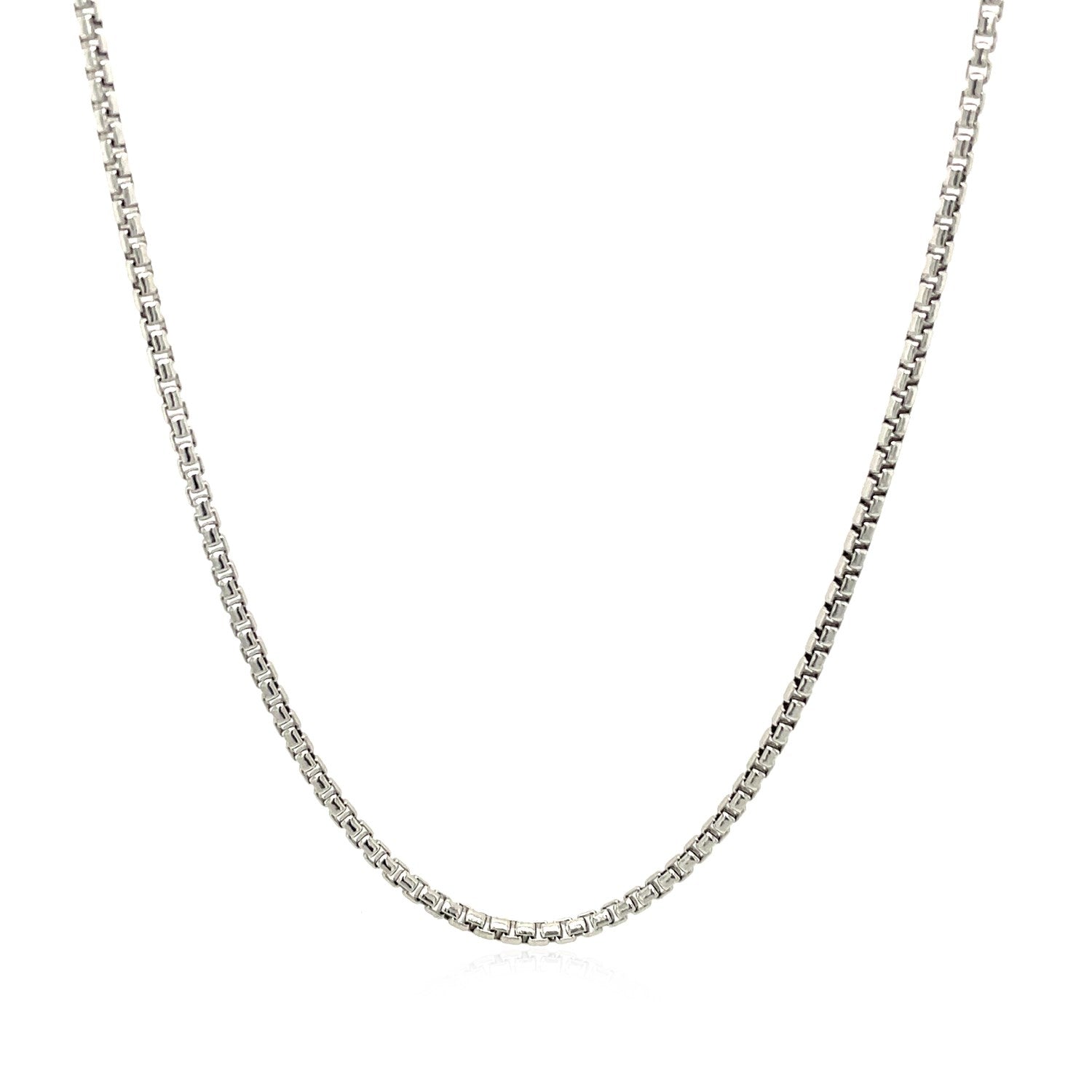 Sterling Silver Rhodium Plated Round Box Chain (1.50 mm) - The Best Accessory
