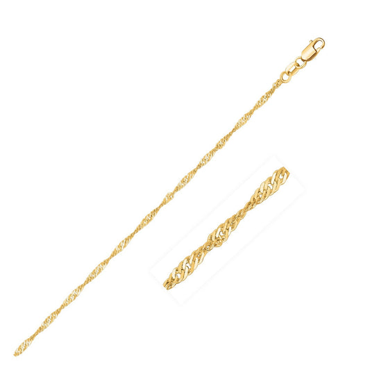 14k Yellow Gold Singapore Chain (1.30 mm) - The Best Accessory
