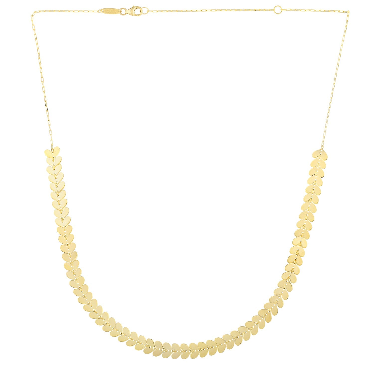14k Yellow Gold Polished Heart Link Chain Necklace - The Best Accessory