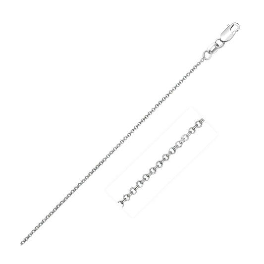 14k White Gold Diamond Cut Rolo Chain (1.10 mm) - The Best Accessory