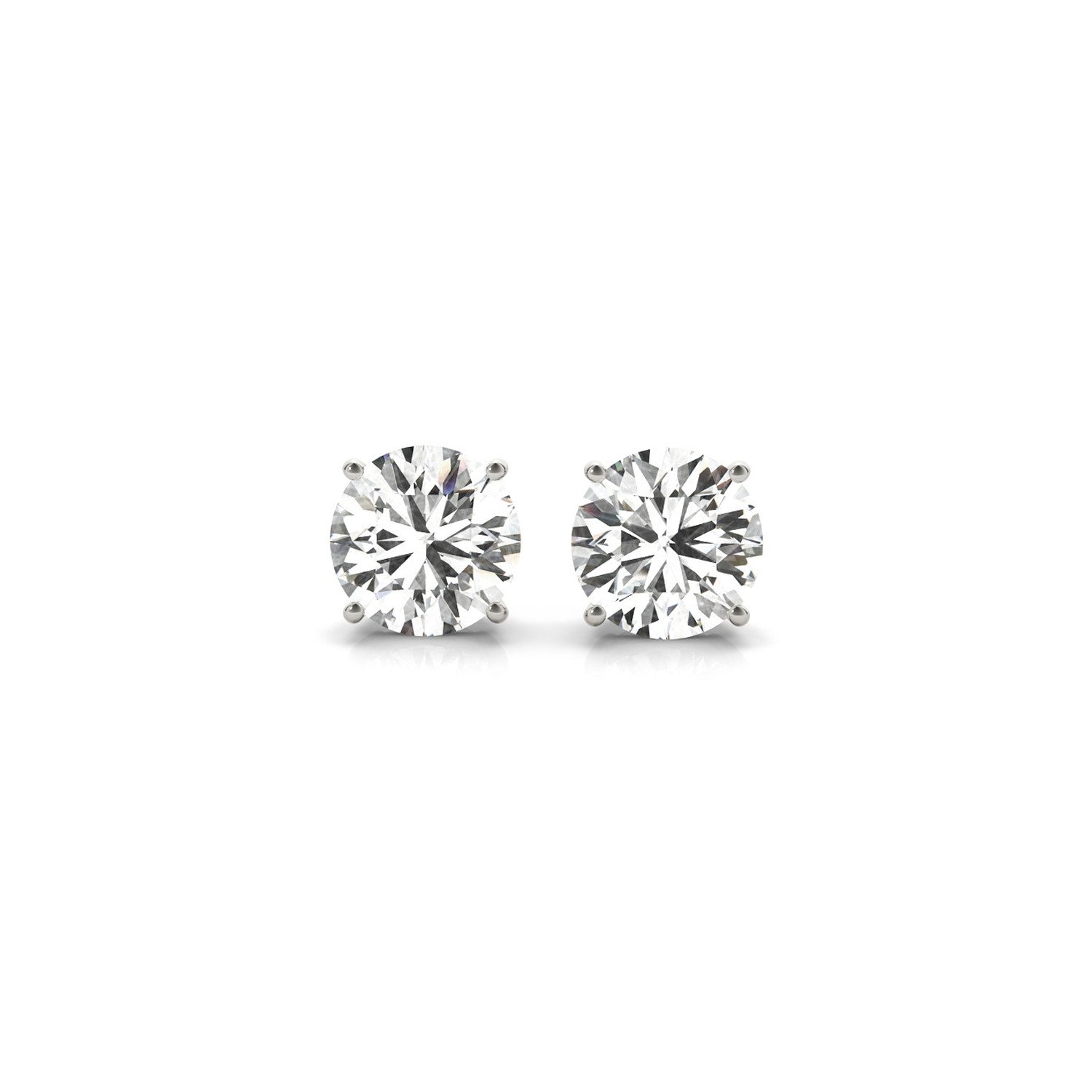 2 cttw Certified IGI Lab Grown Round Diamond Stud Earrings 14k White Gold (G/VS2) - The Best Accessory