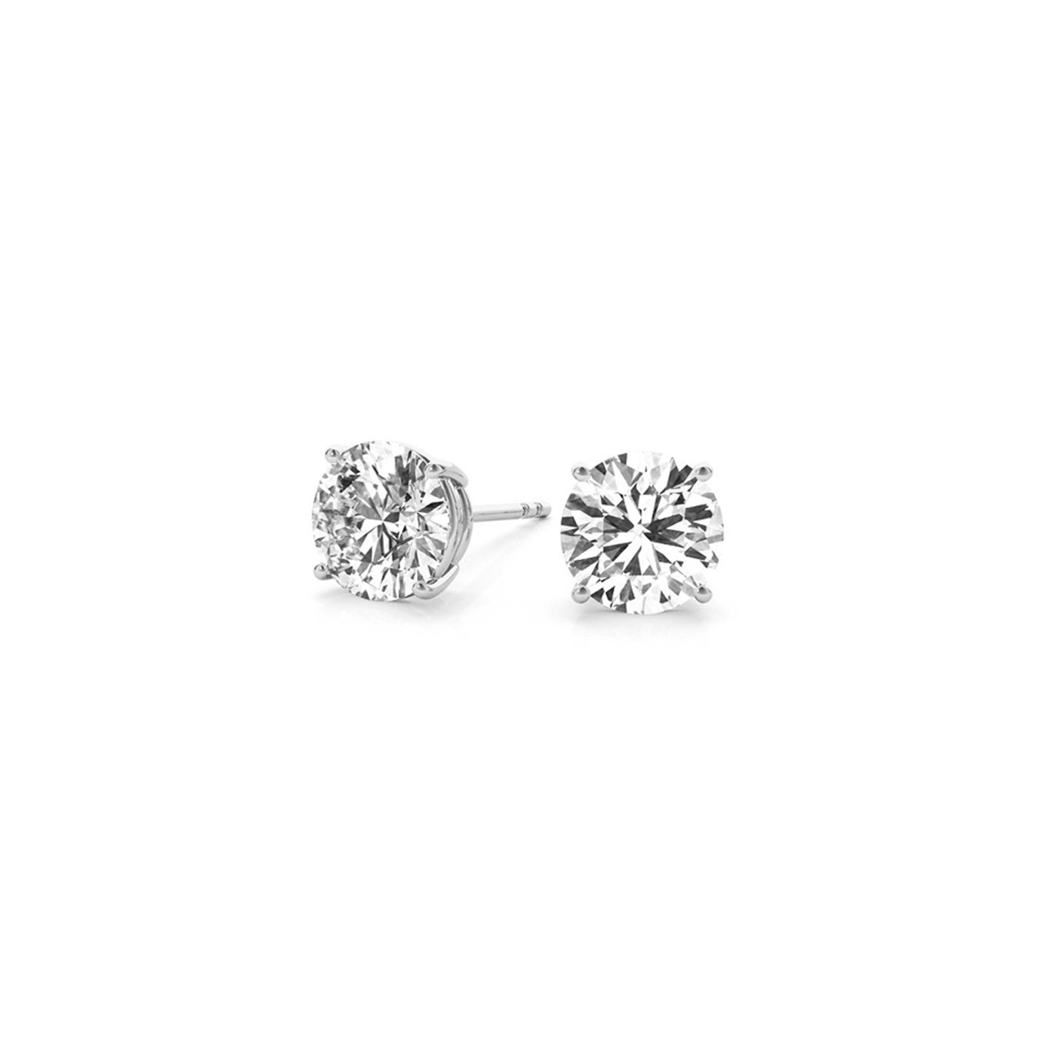 2 cttw Certified IGI Lab Grown Round Diamond Stud Earrings 14k White Gold (G/VS2) - The Best Accessory