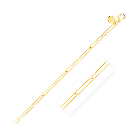 14k Yellow Gold Wire Paperclip Chain (2.70 mm) - The Best Accessory