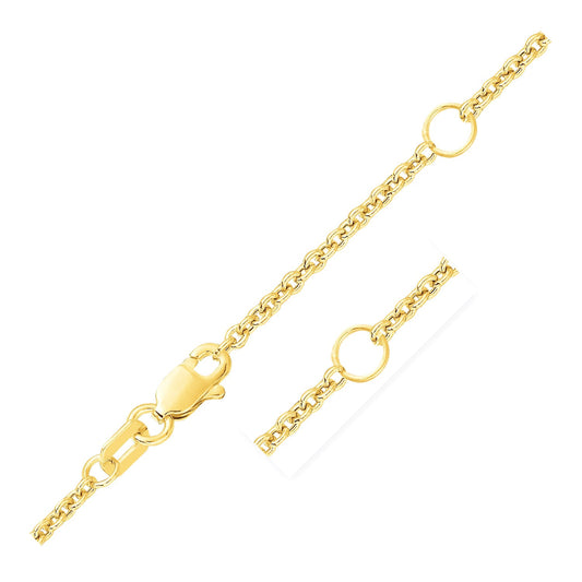 Double Extendable Cable Chain in 14k Yellow Gold (1.80 mm) - The Best Accessory