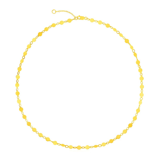 14k Yellow Gold Necklace with Polished Circles - The Best Accessory