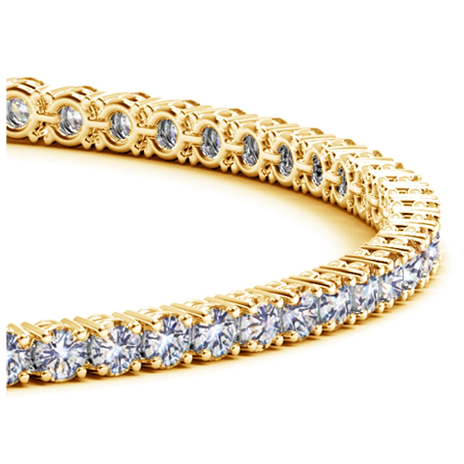 Lab Grown Round Diamond Tennis Bracelet in 14k Yellow Gold (4 cctw F/G  VS2/SI1) - The Best Accessory