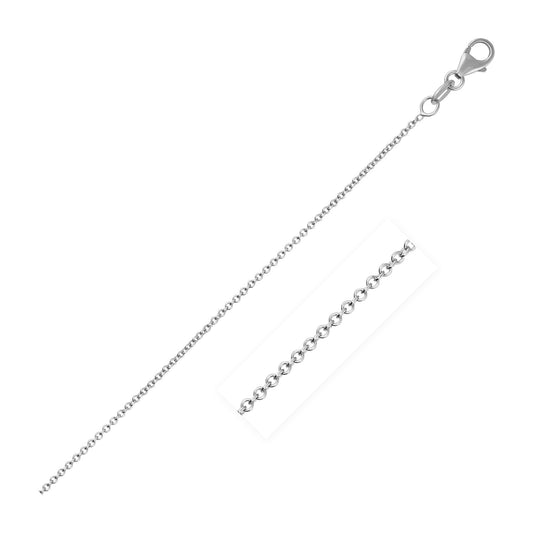 14k White Gold Round Cable Link Chain (1.10 mm) - The Best Accessory