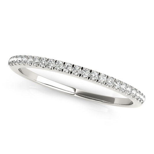 14k White Gold Classic Pave Set Diamond Wedding Band (1/8 cttw) - The Best Accessory