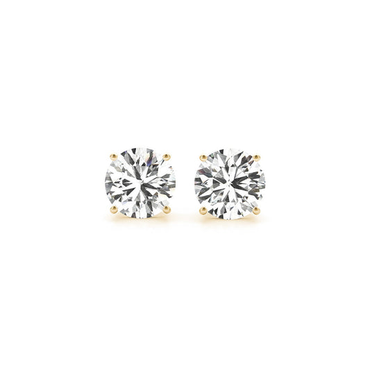3 cttw Certified IGI Lab Grown Round Diamond Earrings 14k Yellow Gold (G/VS2) - The Best Accessory