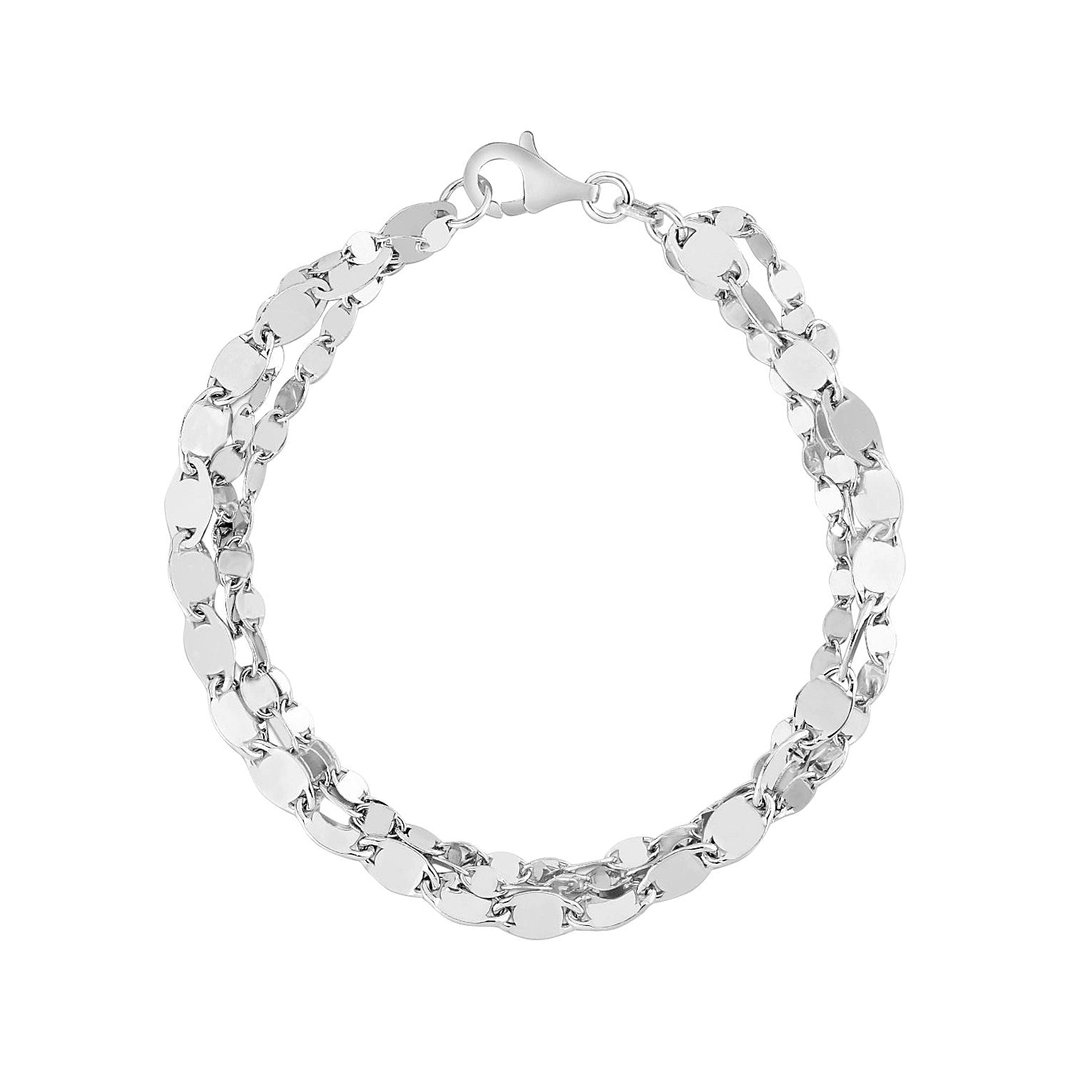 Sterling Silver Three Strand Marina Link Bracelet (4.50 mm) - The Best Accessory