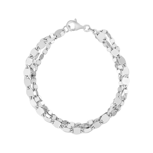 Sterling Silver Three Strand Marina Link Bracelet (4.50 mm) - The Best Accessory