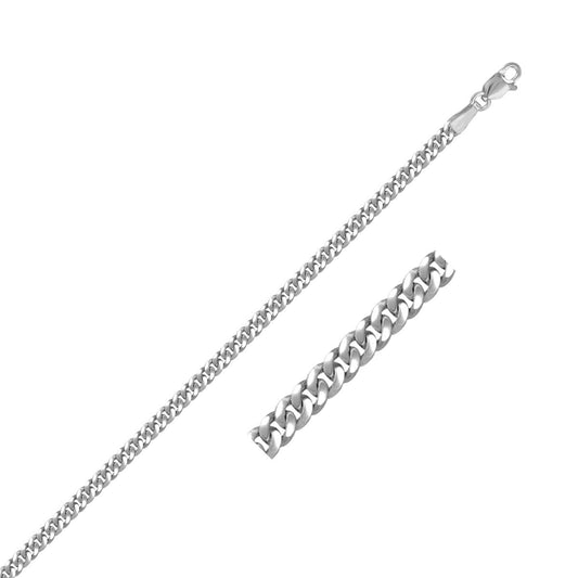14K White Gold Gourmette Chain (2.80 mm) - The Best Accessory