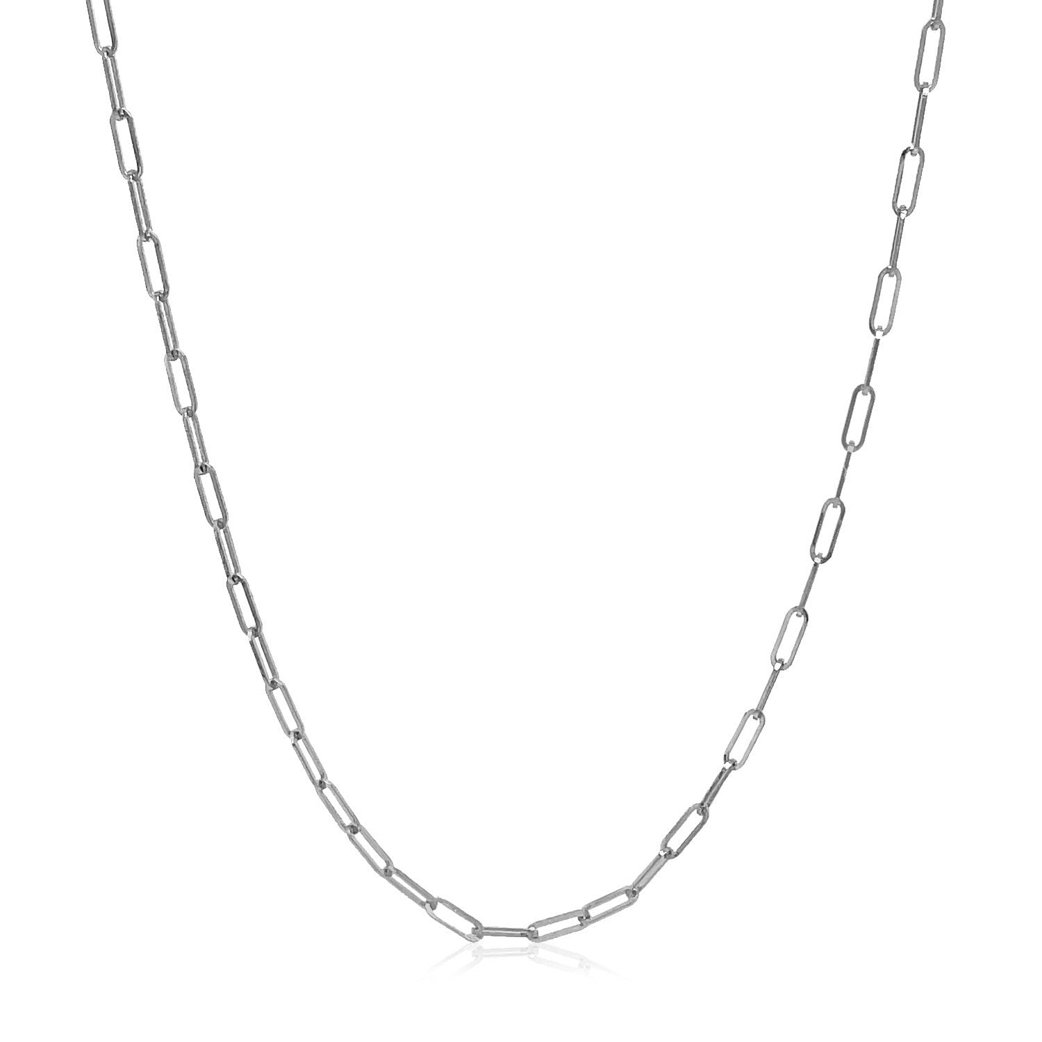 14k White Gold Adjustable Paperclip Chain (1.50 mm) - The Best Accessory