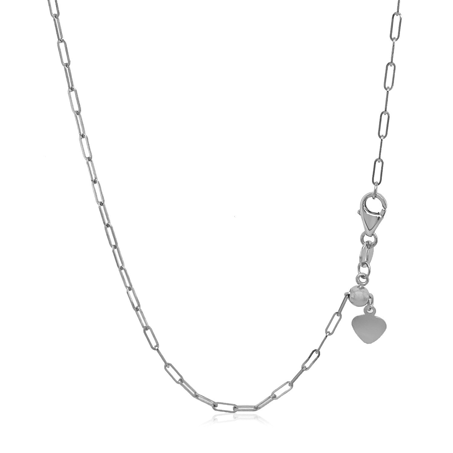 14k White Gold Adjustable Paperclip Chain (1.50 mm) - The Best Accessory