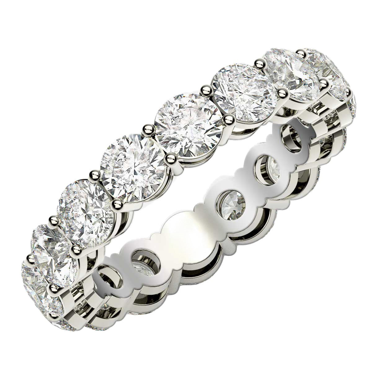 Round Cut Lab Grown Diamond Eternity Ring in 14k White Gold (4 cttw FG/VS2) - The Best Accessory