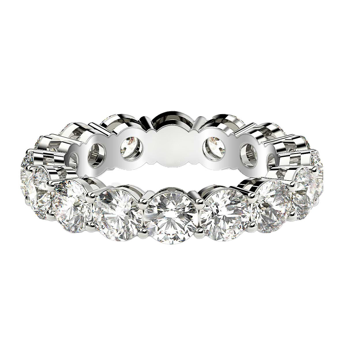 Round Cut Lab Grown Diamond Eternity Ring in 14k White Gold (4 cttw FG/VS2) - The Best Accessory