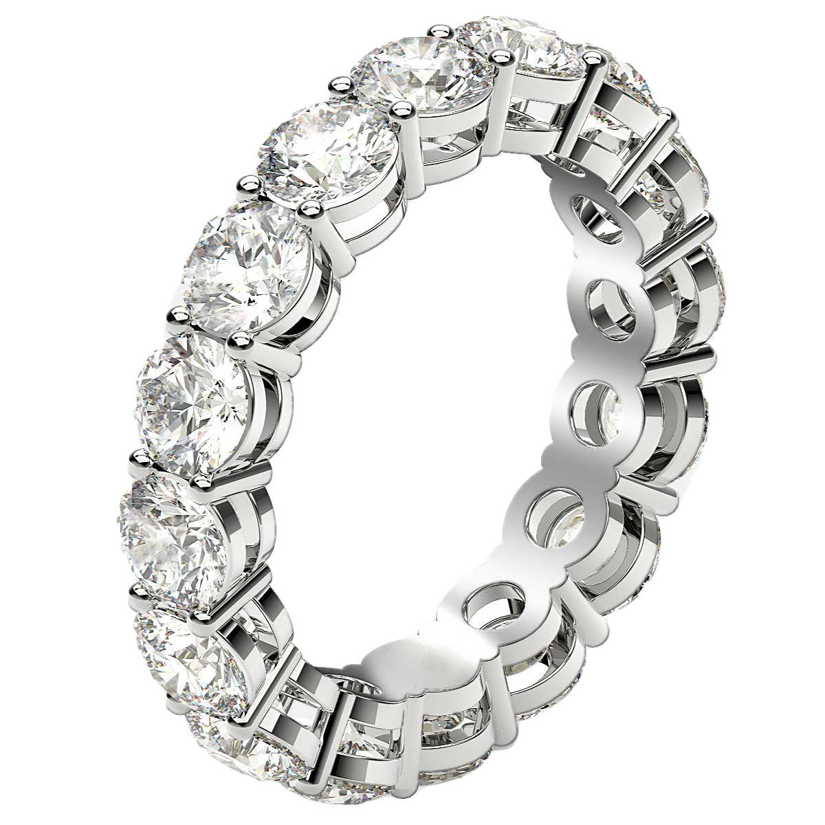 Round Cut Lab Grown Diamond Eternity Ring in 14k White Gold (4 cttw FG/VS2) - The Best Accessory