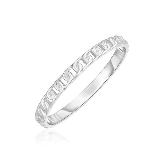 14k White Gold Ring with Bead Texture - The Best Accessory