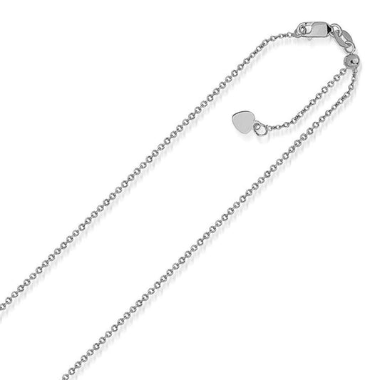 14k White Gold Singapore Style Adjustable Chain (1.40 mm) - The Best Accessory