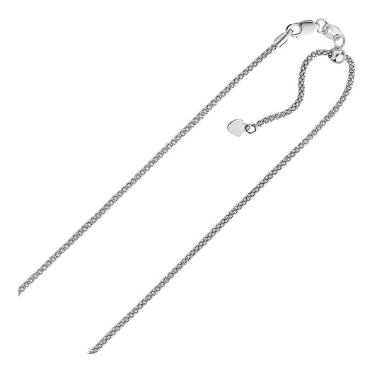 Sterling Silver 0.8mm Adjustable Popcorn Chain (0.80 mm) - The Best Accessory
