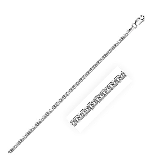 Sterling Silver Rhodium Plated Round Box Chain (2.20 mm) - The Best Accessory