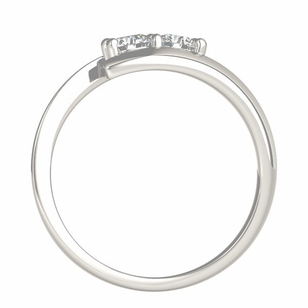 14k White Gold Round Two Stone Common Prong Diamond Ring (1/2 cttw) - The Best Accessory