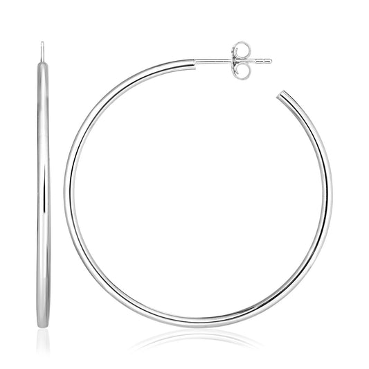 Sterling Silver Rounded Polished Hoop Earrings - The Best Accessory