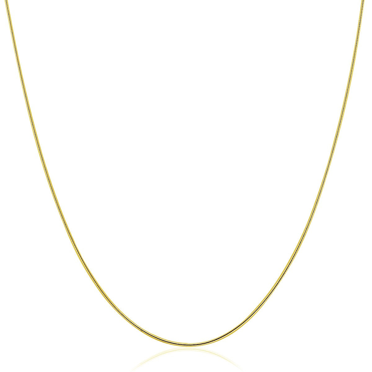 14k Yellow Gold Thin Motif Round Omega Necklace - The Best Accessory