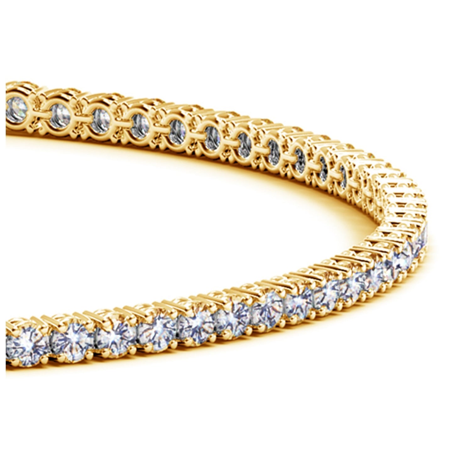 Lab Grown Round Diamond Tennis Bracelet in 14k Yellow Gold (2 cctw F/G  VS2/SI1) - The Best Accessory