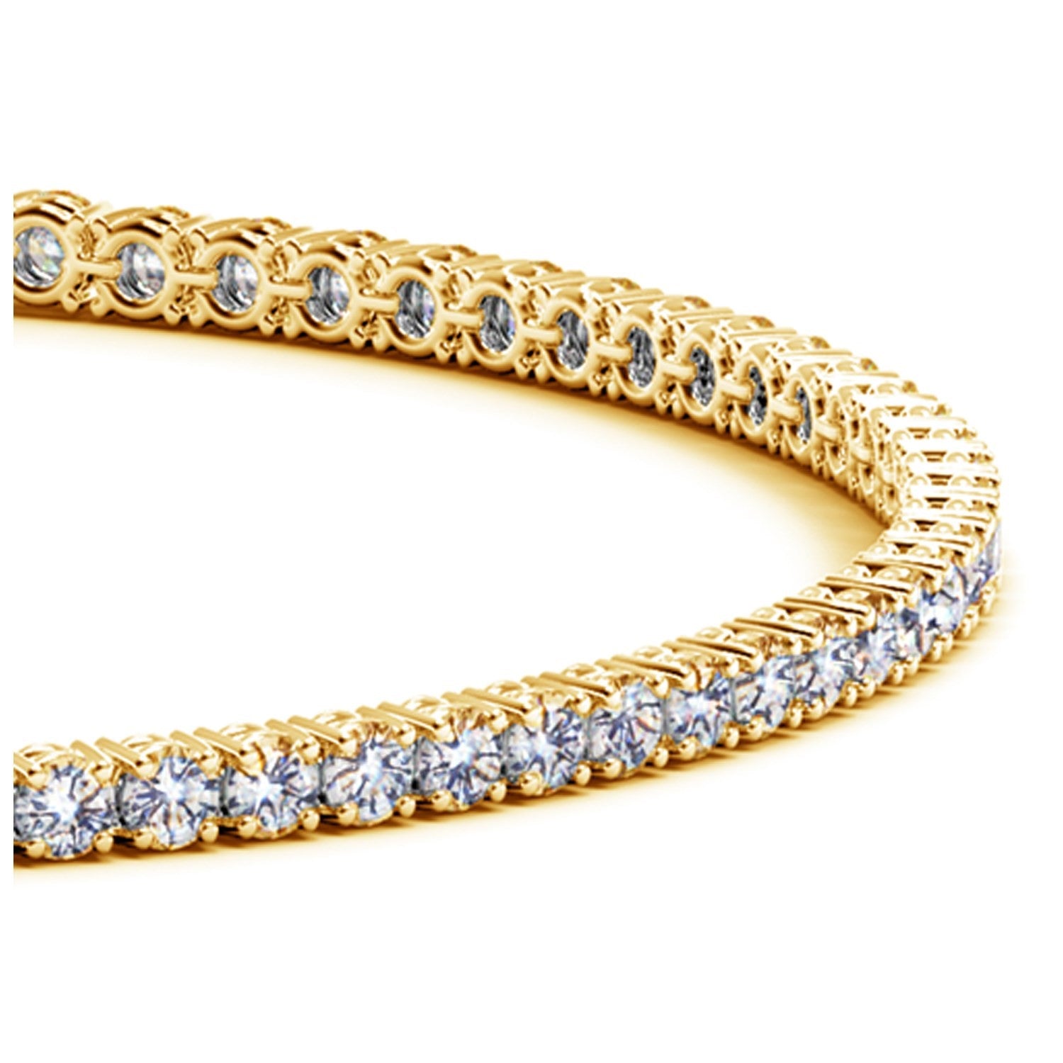 Lab Grown Round Diamond Tennis Bracelet in 14k Yellow Gold (2 cctw F/G  VS2/SI1) - The Best Accessory