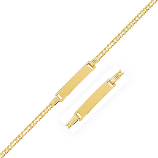 14k Yellow Gold Curb Link Style Childrens ID Bracelet (3.30 mm) - The Best Accessory