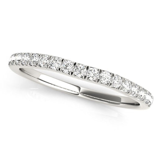 14k White Gold Curved Style Diamond Wedding Ring (1/3 cttw) - The Best Accessory