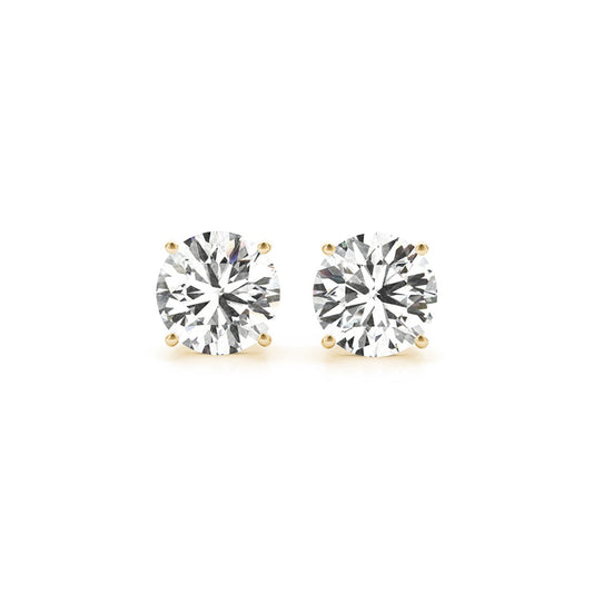 4 cttw Certified IGI Lab Grown Round Diamond Earrings 14k Yellow Gold (G/VS2) - The Best Accessory