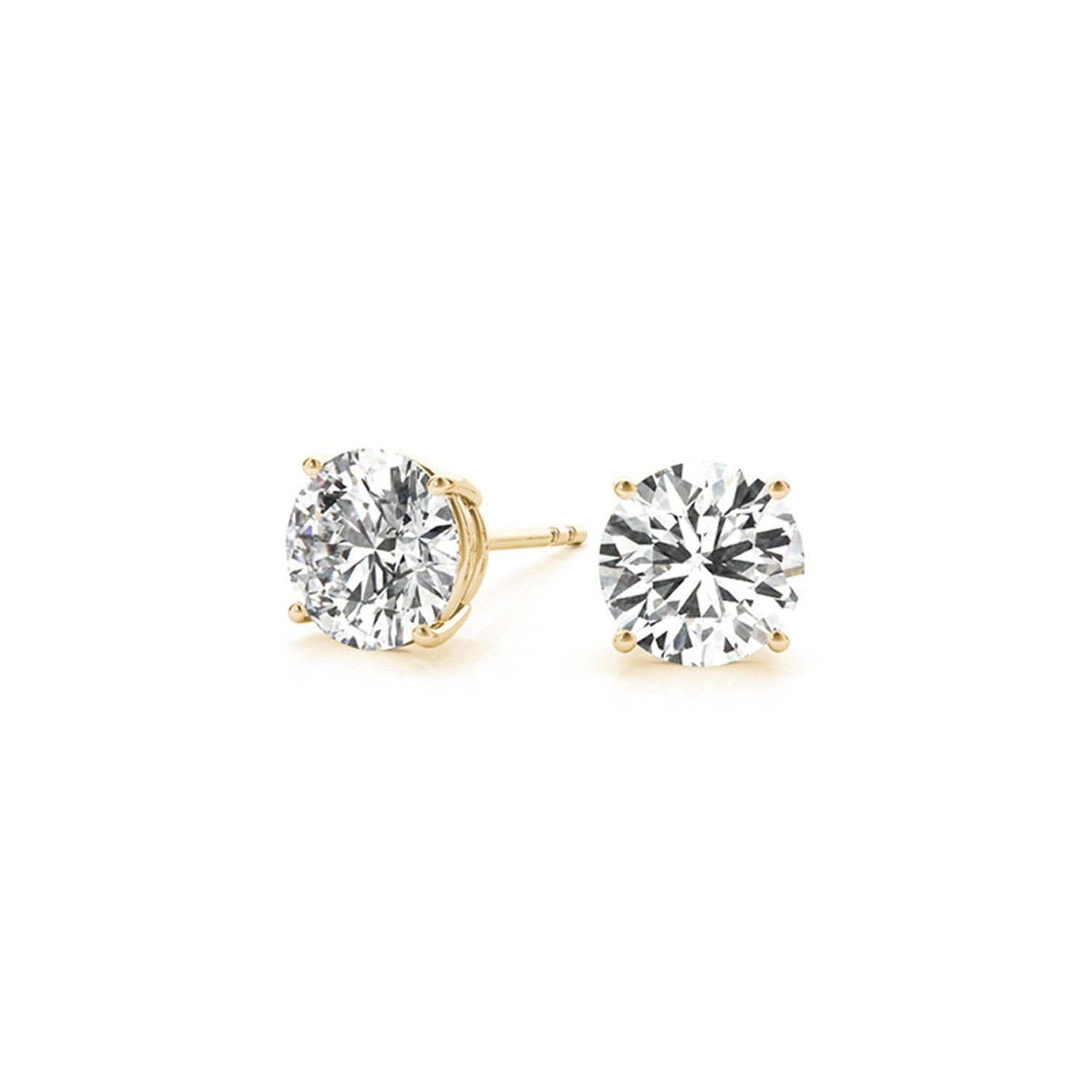 4 cttw Certified IGI Lab Grown Round Diamond Stud Earrings 14k Yellow Gold (G/VS2) - The Best Accessory
