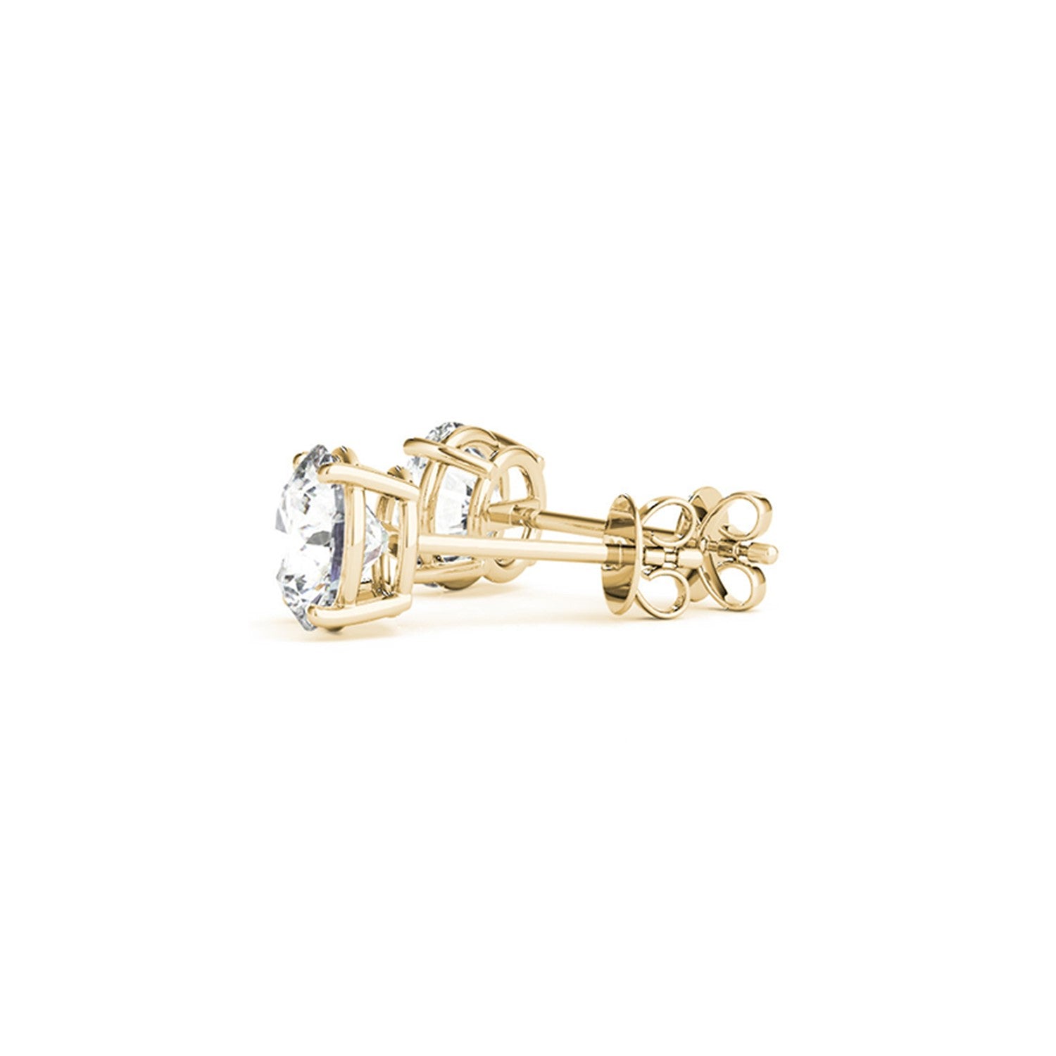 4 cttw Certified IGI Lab Grown Round Diamond Stud Earrings 14k Yellow Gold (G/VS2) - The Best Accessory