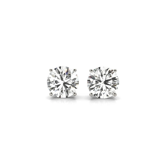 3 cttw Certified IGI Lab Grown Round Diamond Stud Earrings 14k White Gold (G/VS2) - The Best Accessory